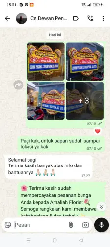 Testimonial Papan Bunga Pernikahan ciparasi