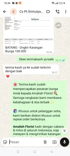 Testimonial Papan Bunga ciparasi
