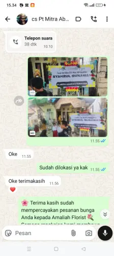 Testimonial Papan Bunga ciparasi
