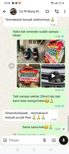 Testimonial Papan Bunga ciparasi